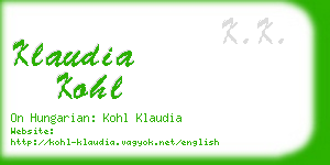 klaudia kohl business card